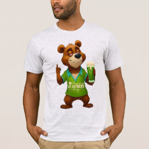 Betrunkener Bär Irisches grünes Bier Lustiges Zita T-Shirt