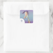 betrunkener Cartoon Quadratischer Aufkleber (Tasche)