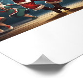 betrunkener darstellender Tanz des Weihnachtsmanne Poster (Ecke)