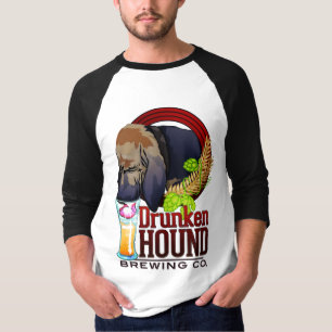 Betrunkener Jagdhund, der T - Shirt Co. 3/4 braut