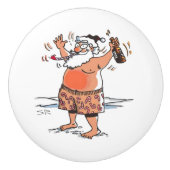 Betrunkener Knopf Santa Keramik Keramikknauf (Vorderseite)