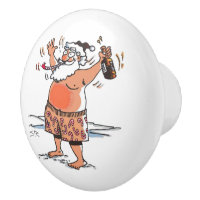 Betrunkener Knopf Santa Keramik