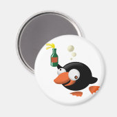 Betrunkener Pinguin Magnet (Vorderseite/Rückseite)