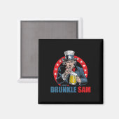 Betrunkener Sam Lustiger 4. Juli Onkel Sam Usa Bie Magnet (Vorderseite/Rückseite)