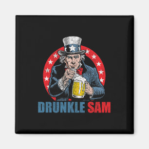 Betrunkener Sam Lustiger 4. Juli Onkel Sam Usa Bie Magnet
