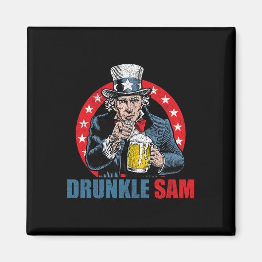 Betrunkener Sam Lustiger 4. Juli Onkel Sam Usa Bie Magnet (Vorne)