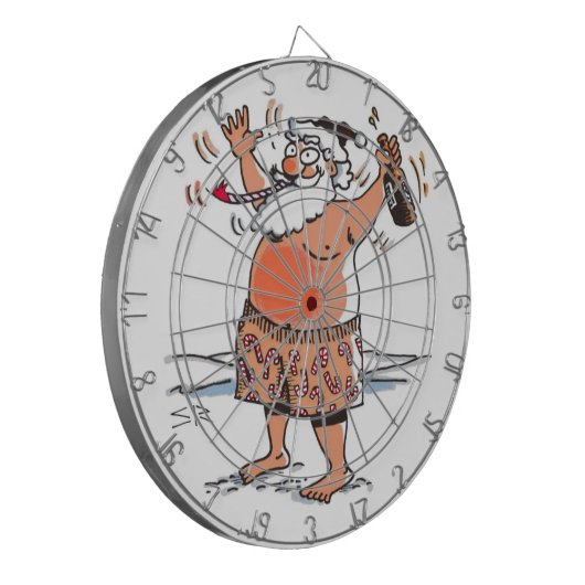 Betrunkener Santa Dartboard Dartscheibe (Vorderseite Links)