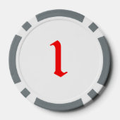 Betrunkener Santa grau 1 gestreifter Poker-Chip Pokerchips (Rückseite)