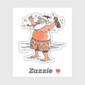 Betrunkener Santa-Kontur-Aufkleber Aufkleber (Blatt)