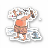 Betrunkener Santa-Kontur-Aufkleber Aufkleber (Vorderseite)