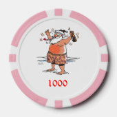 Betrunkener Santa Pink 1000 gestreifter Poker-Chip Pokerchips (Vorderseite)