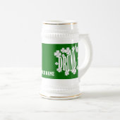 Betrunkener Text und Kleeblätter Bierglas (VorderseiteRechts)