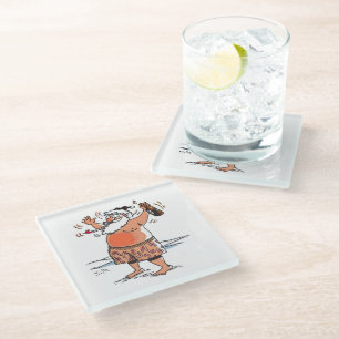 Betrunkener Untersetzer aus Santa Clear Glas