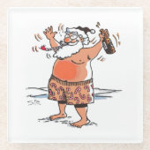 Betrunkener Untersetzer aus Santa Clear Glas (Vorderseite)