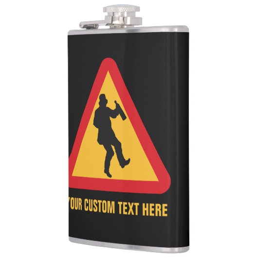 Betrunkener Warnhinweis Flachmann (Links)