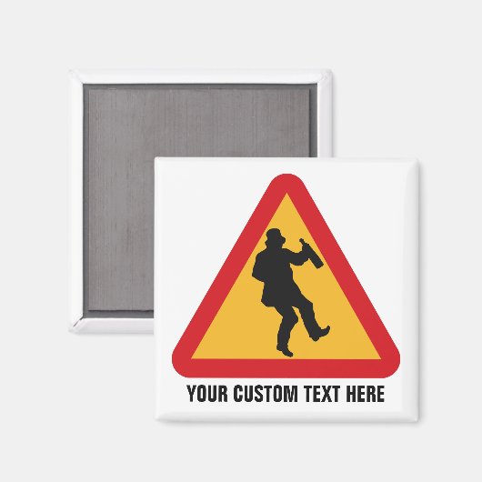 Betrunkener Warnmagnet Magnet (Vorderseite/Rückseite)