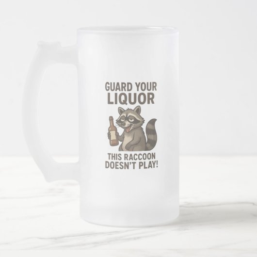 Betrunkener Waschbär Mattglas Bierglas (Links)