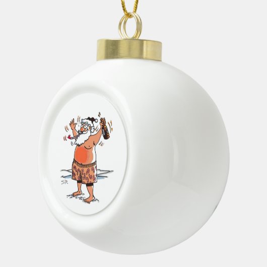 Betrunkener Weihnachtsballverzierungen Keramik Kugel-Ornament (Rechts)