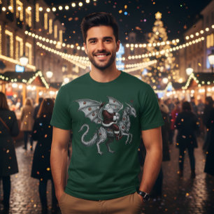 Betrunkener Weihnachtsmann auf einem Drachen reite T-Shirt