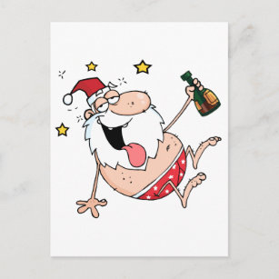 Betrunkener Weihnachtsmann Feiertagspostkarte