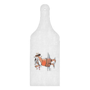 Betrunkener Weihnachtsmann Glas-Paddle-Schneidbret Schneidebrett
