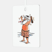 Betrunkener Weihnachtsmann quadratischer Metallsch Ornament Aus Metall (Vorderseite links)