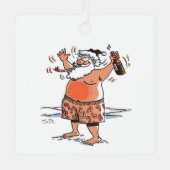 Betrunkener Weihnachtsmann quadratischer Metallsch Ornament Aus Metall (Vorderseite)