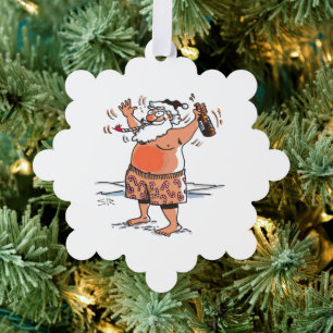 Betrunkener Weihnachtsmann-Schneeflocken-Papier-Or Ornament Karte