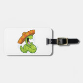 Betrunkener Wurm mit Sombrero-Party Gepäckanhänger (Vorderseite horizontal)