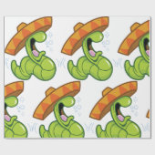 Betrunkener Wurm mit Sombrero-Party Geschenkpapier (Flach)