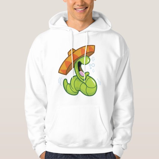 Betrunkener Wurm mit Sombrero-Party Hoodie (Vorderseite)
