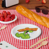 Betrunkener Wurm mit Sombrero-Party Pappteller