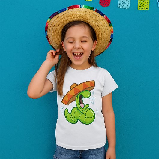 Betrunkener Wurm mit Sombrero-Party T-Shirt