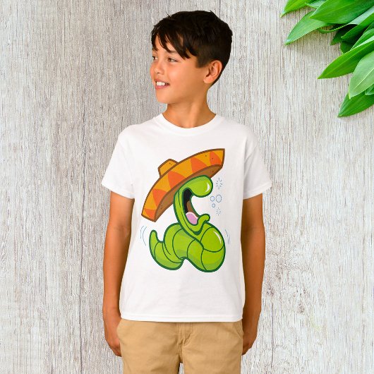 Betrunkener Wurm mit Sombrero-Party T-Shirt