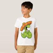 Betrunkener Wurm mit Sombrero-Party T-Shirt (Vorne ganz)
