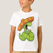 Betrunkener Wurm mit Sombrero-Party T-Shirt (Vorderseite)
