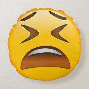 Betrunkenes Emoji Rundes Kissen