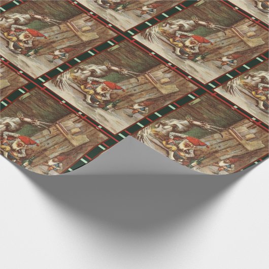 Betrunkenes Gnome Winter Wrapper Geschenkpapier (Ecke)