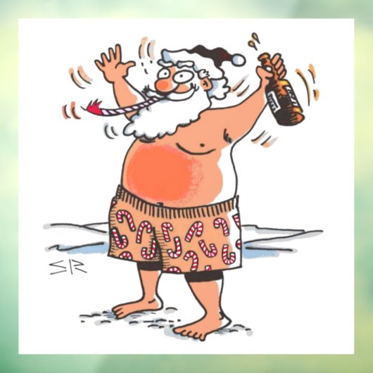 Betrunkenes Kleben im Santa-Fenster Fensteraufkleber (Blatt 3)