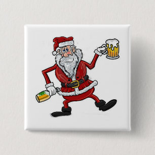 BETRUNKENES SANTA-ABZEICHEN UND/ODER -TASTE BUTTON