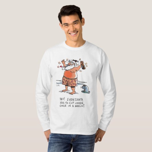 Betrunkenes Shirt Santa mit langer Hülle (Vorne ganz)
