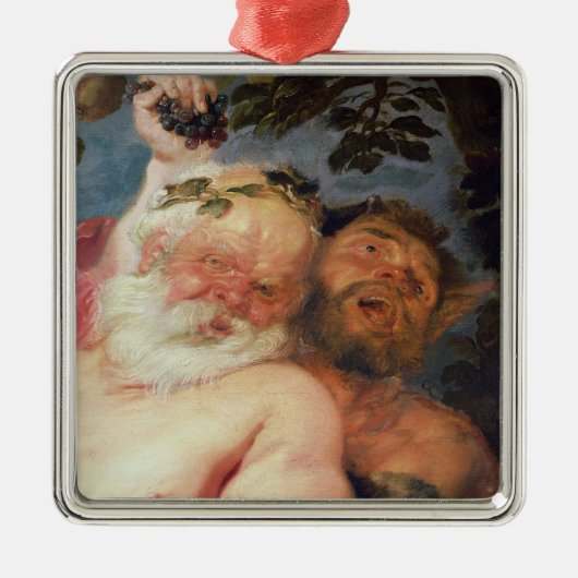 Betrunkenes Silenus gestützt von den Satyrs, Silbernes Ornament (Vorne)