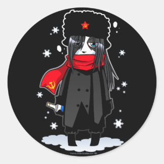 Betrunkenes sowjetisches Panda-Sticker-Set Runder Aufkleber