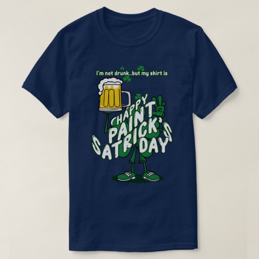 Betrunkenes TShirt St. Patricks Day-Kleeblatt (Design vorne)