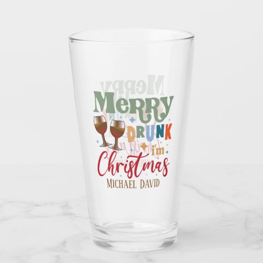 betrunkenes Weihnachtsgebäck Glas (Rückseite)