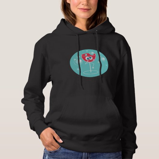 Betrunkenes Weinglas Hoodie (Vorderseite)