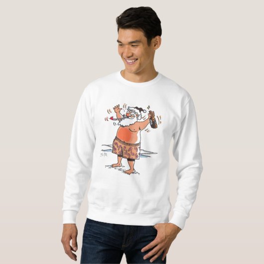 Betrunkenes weißes Sweatshirt von Santa Herren (Vorne ganz)