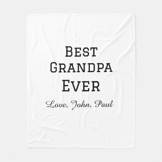 Bets Opa je Großvater gibt einfachen Namen Fleecedecke (Vorderseite)