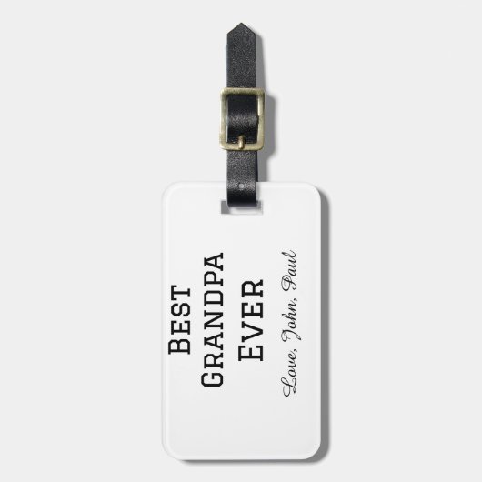 Bets Opa je Großvater gibt einfachen Namen Gepäckanhänger (Vorderseite vertikal)