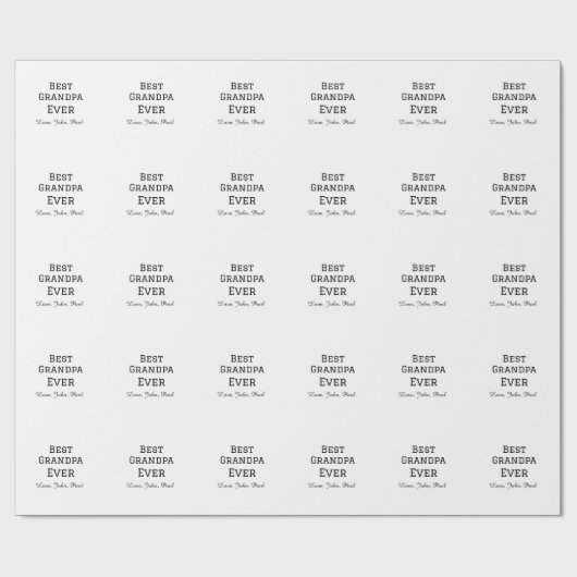 Bets Opa je Großvater gibt einfachen Namen Geschenkpapier (Flach)